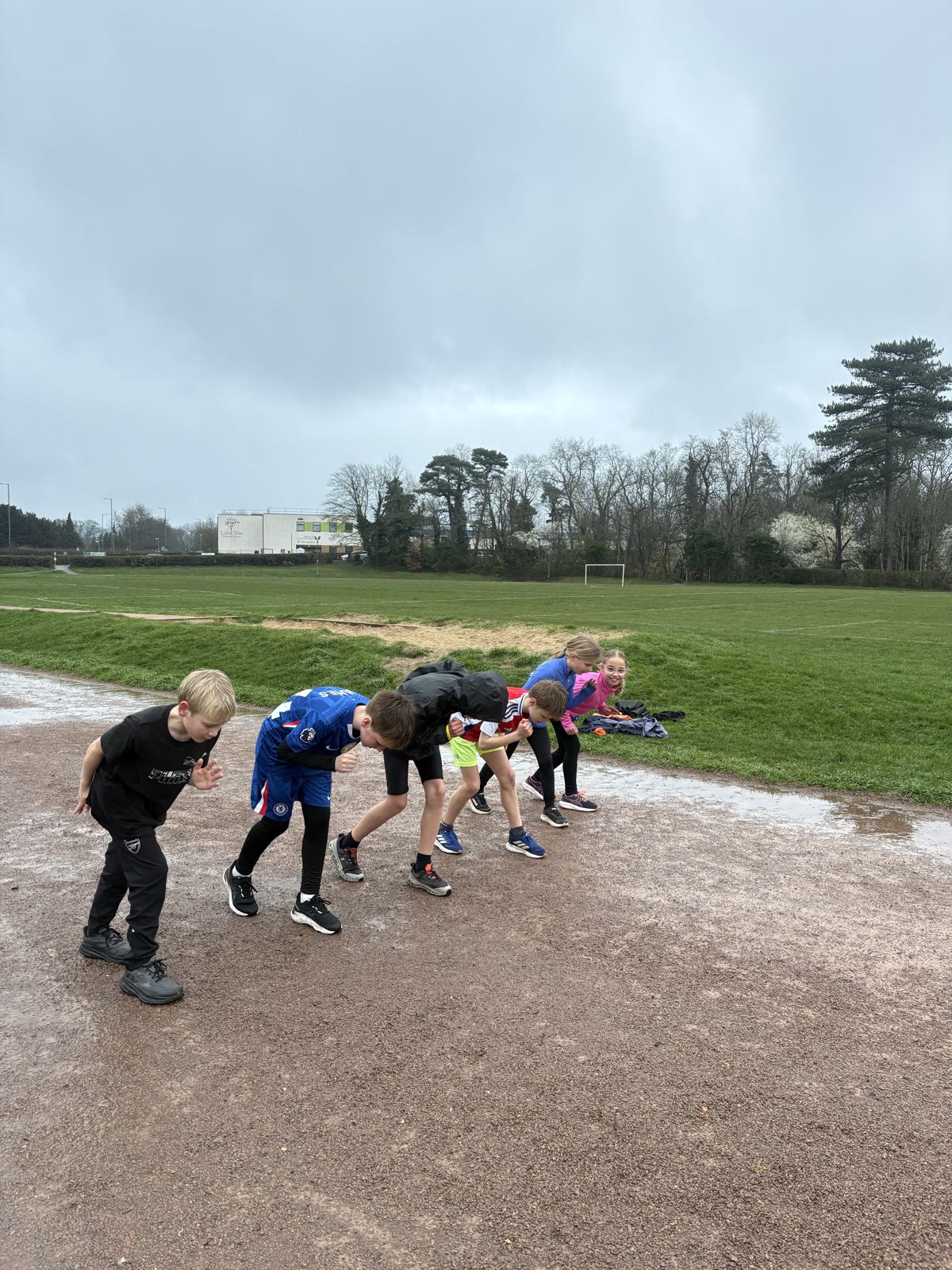 The national under-9 biathlon squad training as a group
